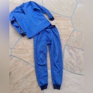 Patagonia Blue Patterned Sweatpants and Top